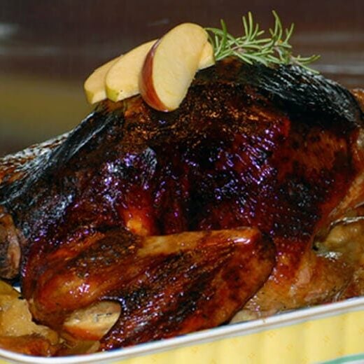 Balsamic Roasted Turkey with Apple Stuffing