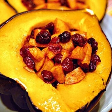 acorn squash with cranberry apple stuffing