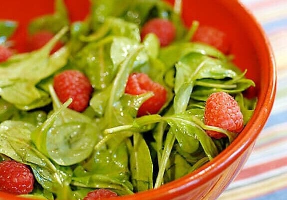 arugula salad with raspberry-vinaigrette-gluten-free-recipe