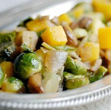 Squash with Brussel Sprouts and Chestnuts
