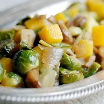 Squash with Brussel Sprouts and Chestnuts