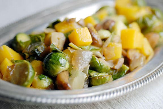 Squash with Brussel Sprouts and Chestnuts