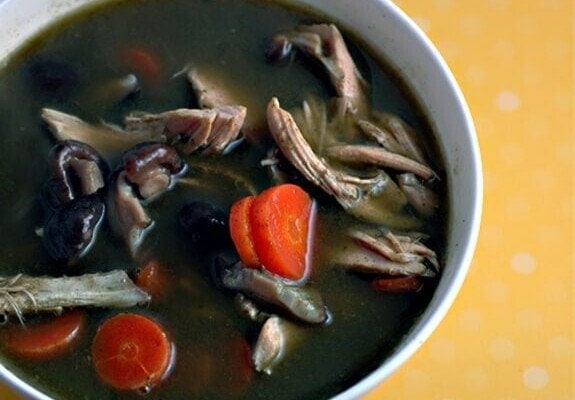 green chicken soup