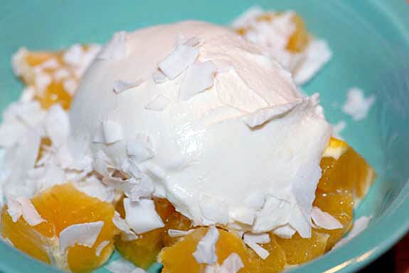 yogurt with orange and coconut recipe
